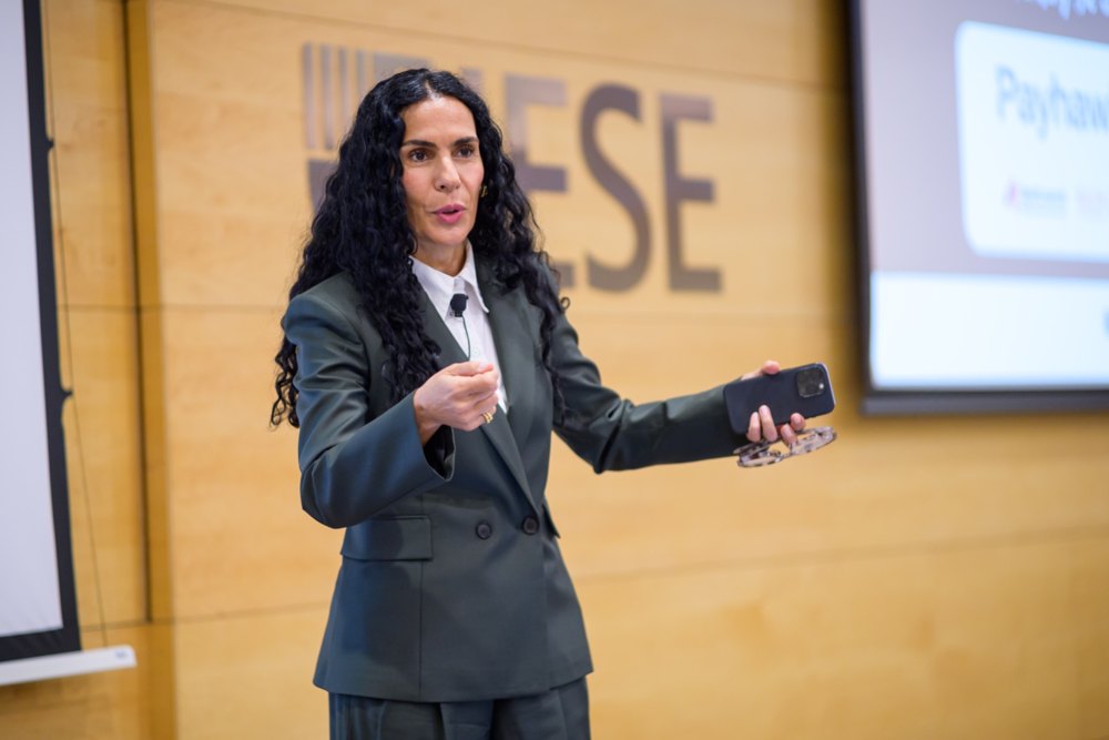 Aline speaking at IESE Business School