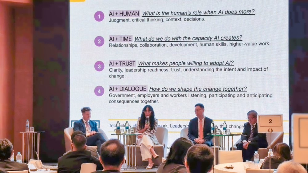 Aline participating in an International Labour Organization panel